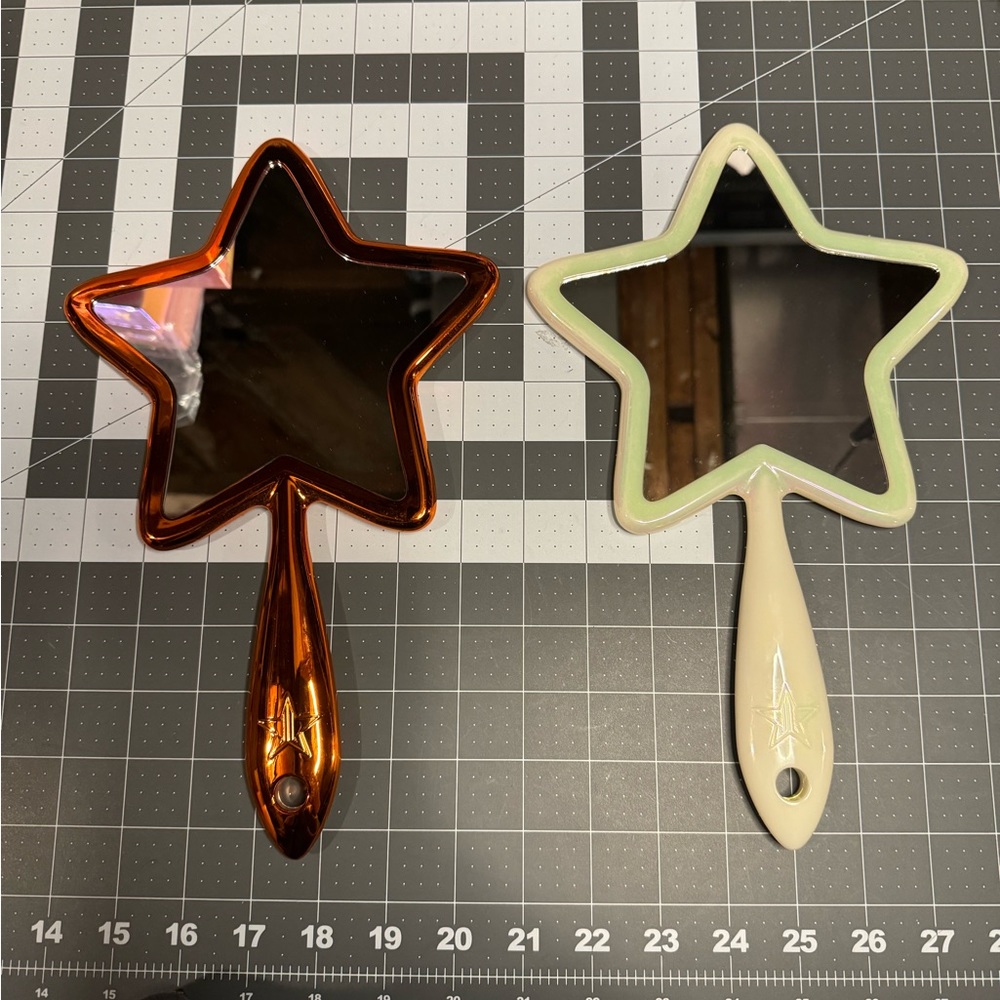 2 pc Jeffree Star Hand mirrors orange Chrome and Translucent - Picture 2 of 3